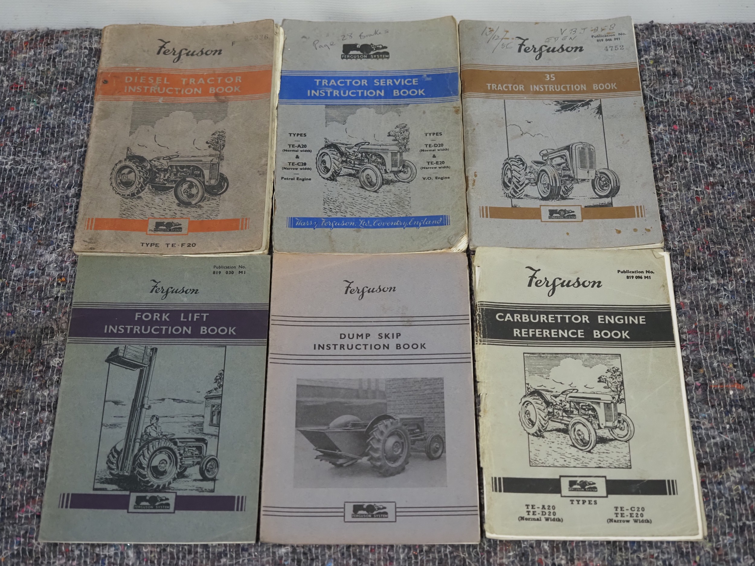 Ferguson instruction books to include diesel tractor, tractor service ...
