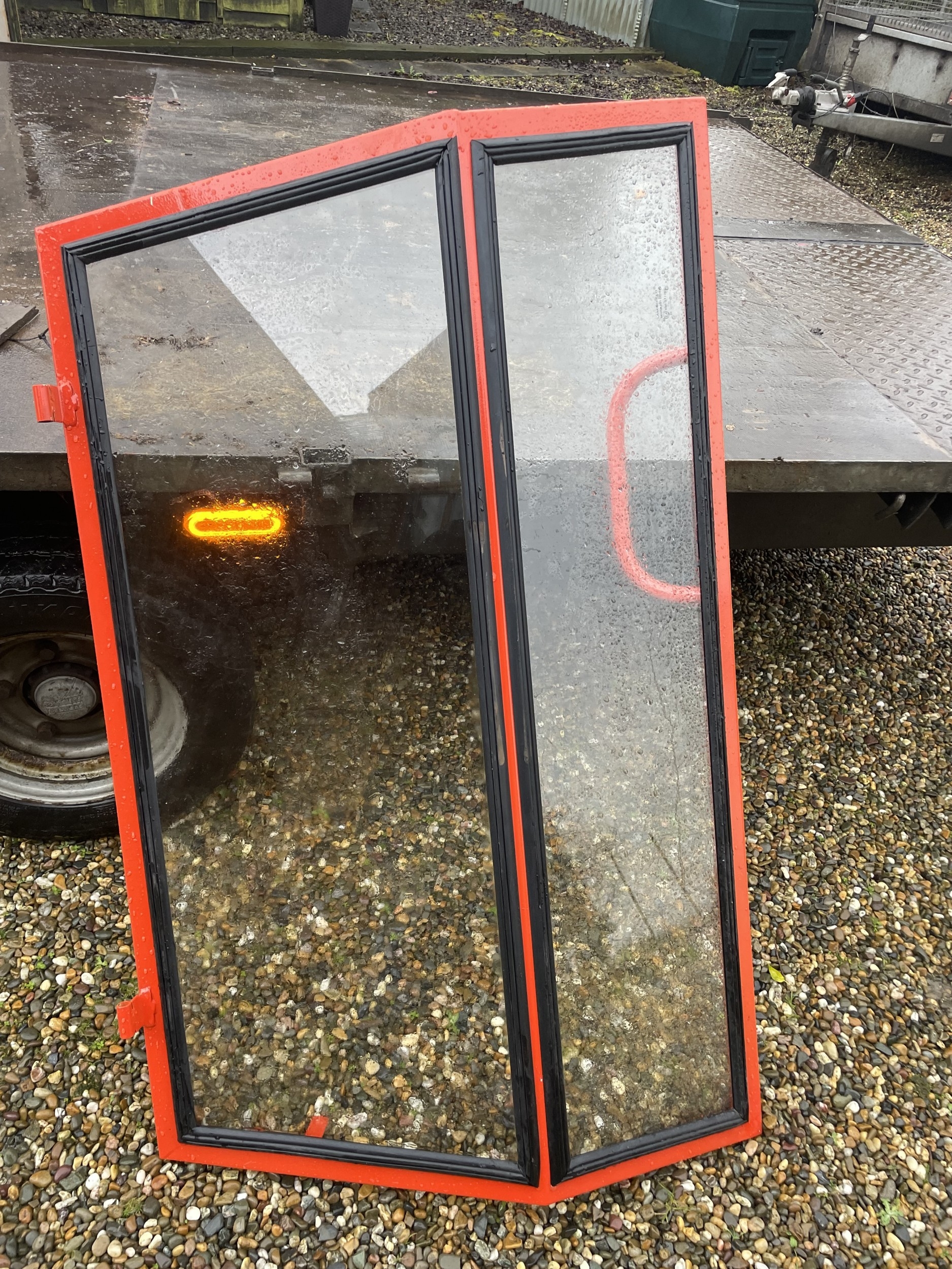 New, professionally manufactured rear window for Same tractor cab. Fits ...