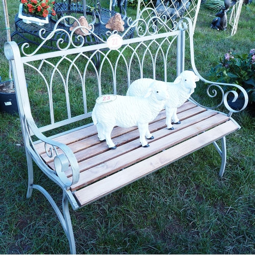 22 - Metal garden bench 4ft