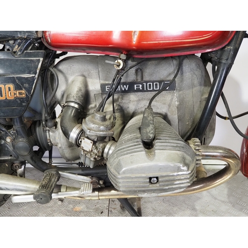 BMW R100/7 motorcycle. 1979. 1000cc Frame No. 6047638 R100/7 Engine No ...