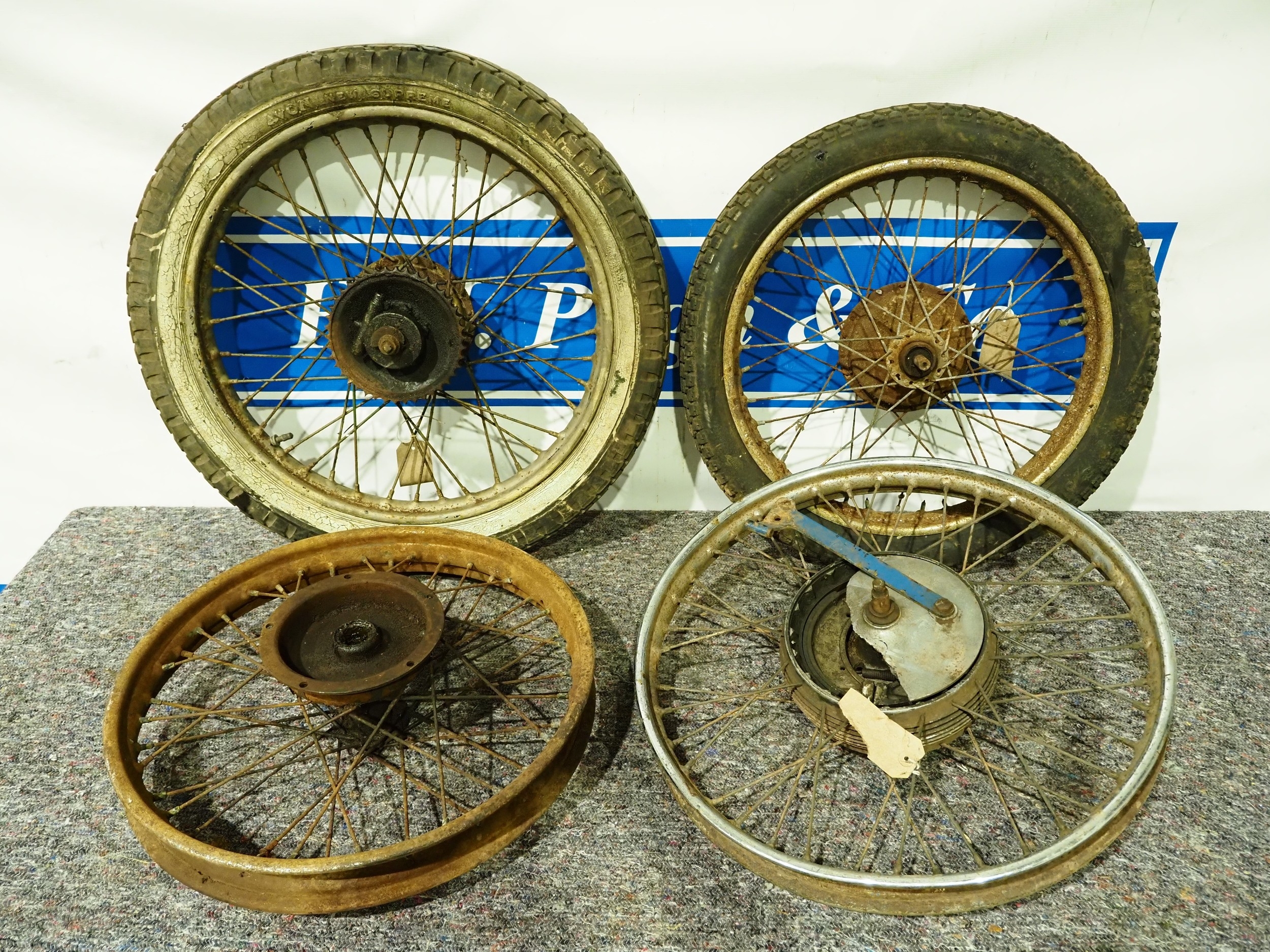 BSA wheels and tyres to include Bantam, C11 Rigid and full width hub - 4