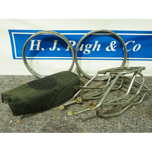 Yamaha FS1E spares to include seat, wheel rims and rear racks