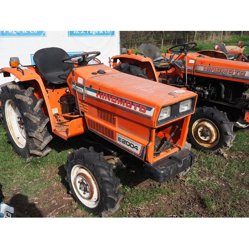 2014 - Hinimoto E2304 4WD compact tractor with Hinimoto tiller. Key in office