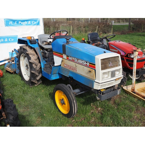 2027 - Mitsubishi MT2201 compact tractor with sun roof. Key in office