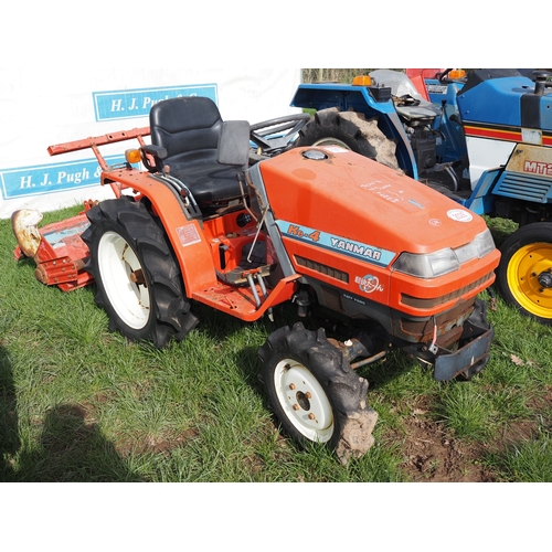 2028 - Yanmar KE-4 4WD compact tractor with Yanmar 1301 tiller. Key in office