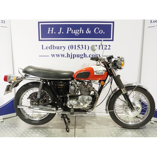 Triumph Daytona motorcycle. 1973. 500cc Frame No. T100R DH31196 Engine ...