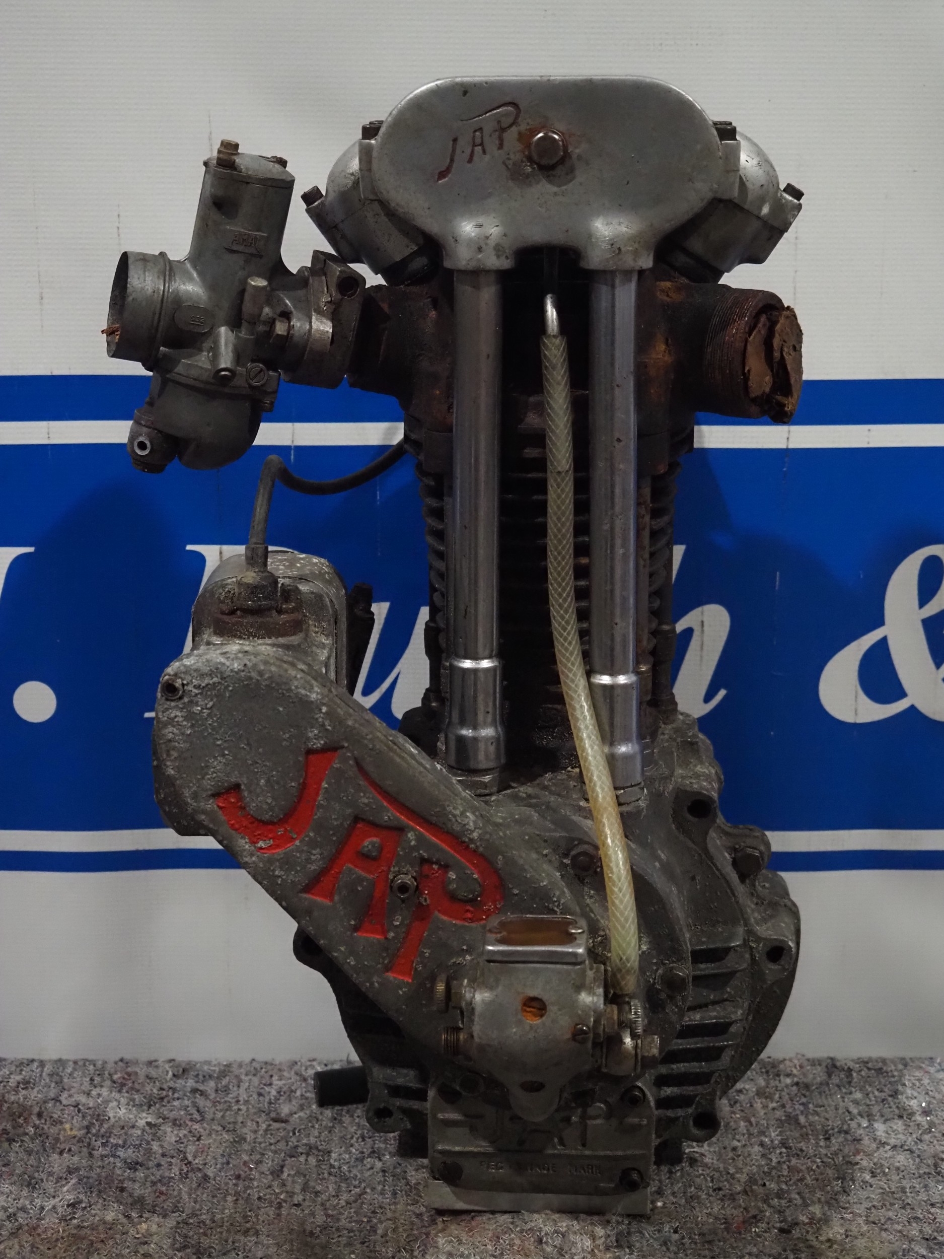 JAP 350cc Grasstrack engine, AMAL carburettor and magneto. 1948. Engine ...