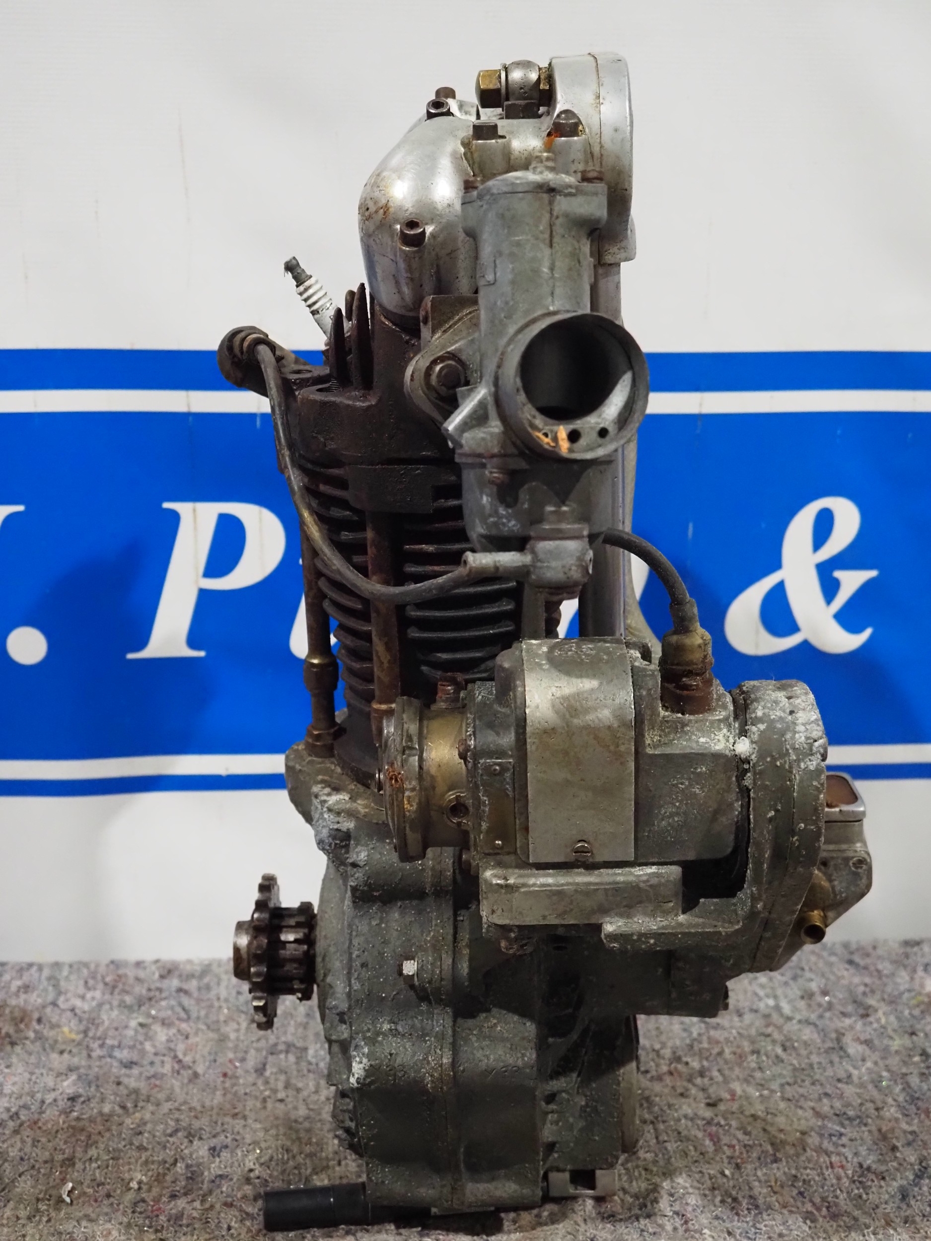 JAP 350cc Grasstrack engine, AMAL carburettor and magneto. 1948. Engine ...