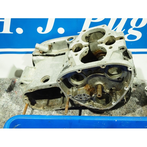 Triumph 3TA engine parts to include crank cases, gearbox parts, covers ...
