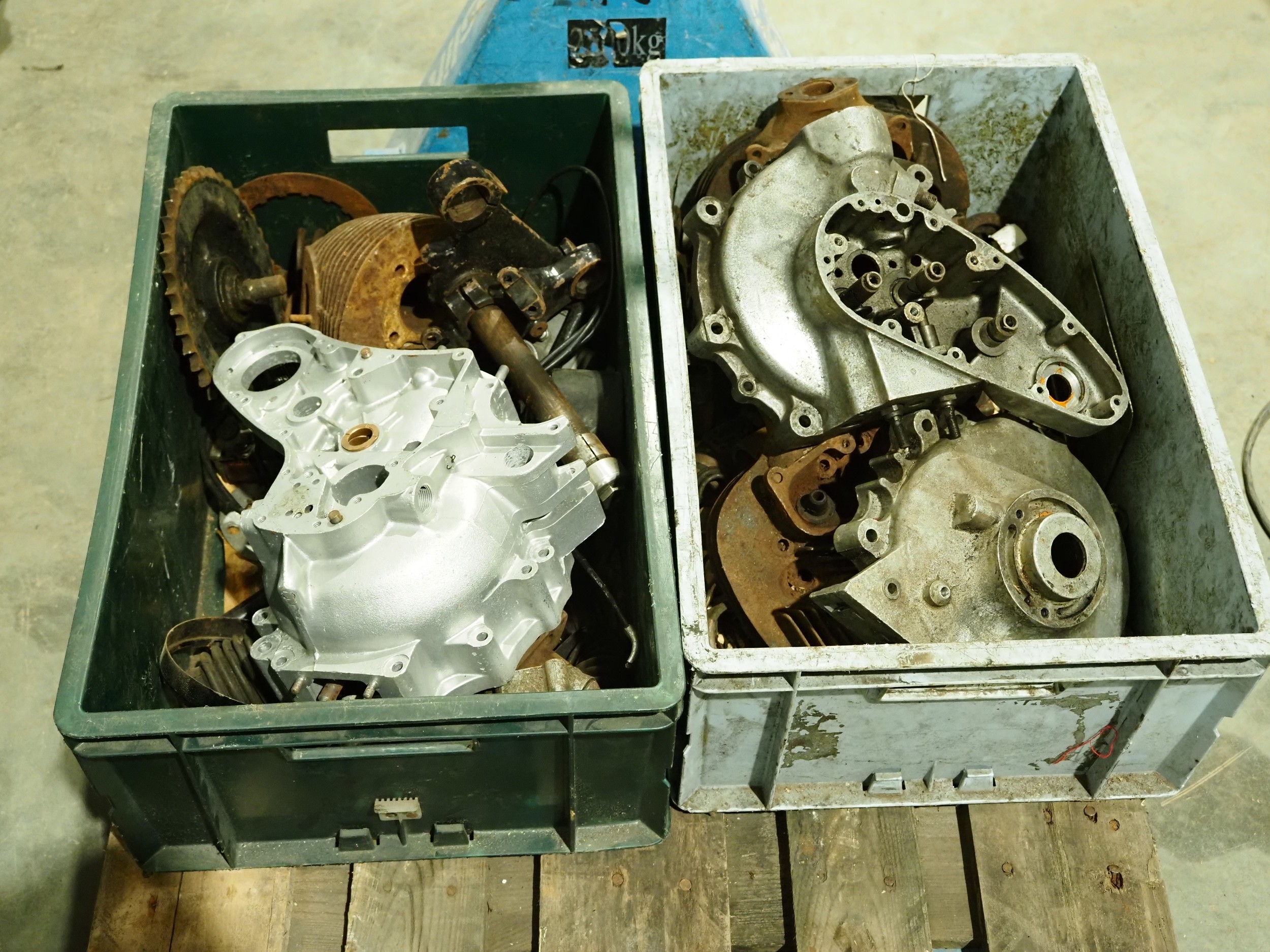 Boxes of BSA A10 and B31 spares - 2