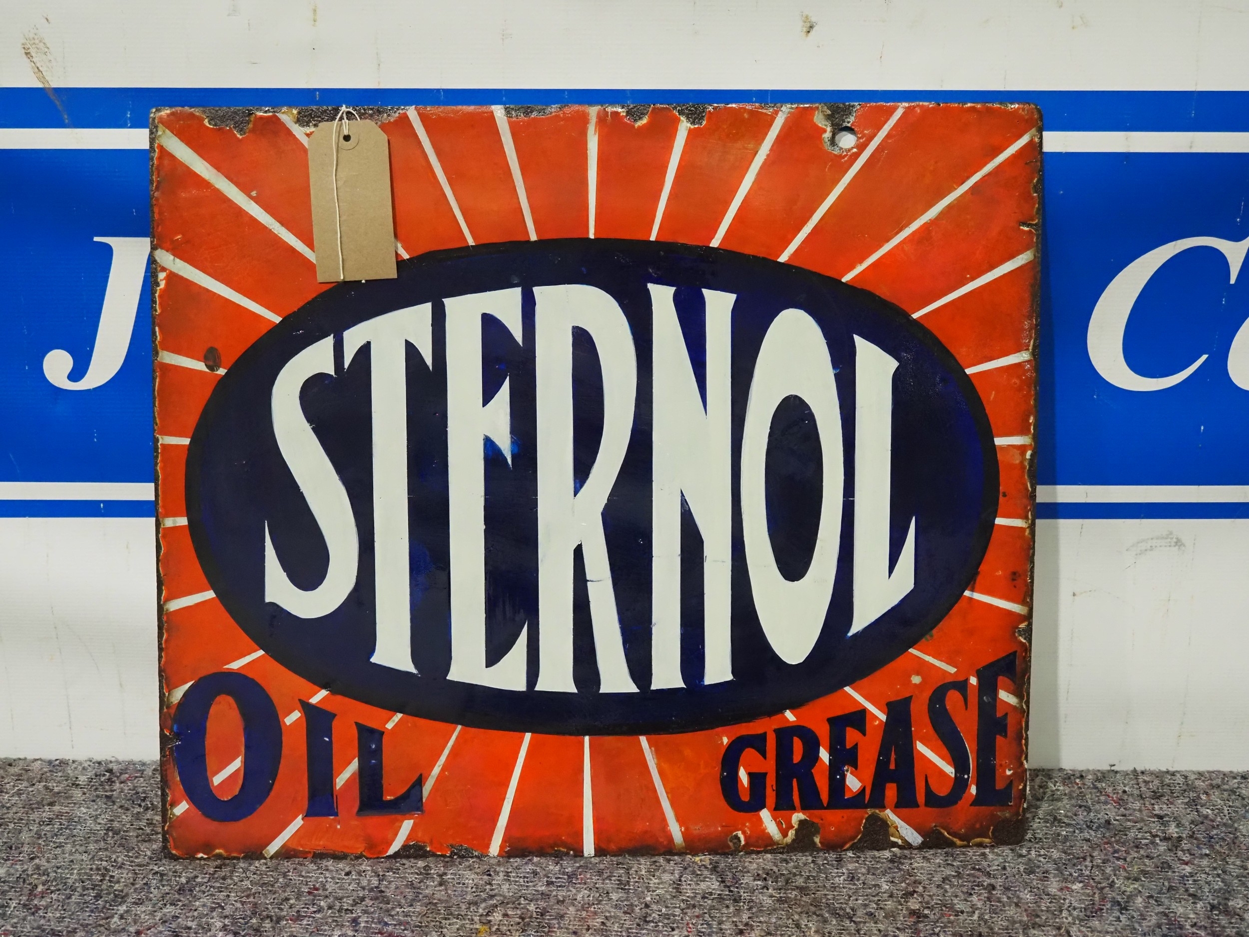Double sided enamel sign - Sternol, repainted 18