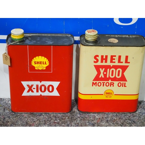 Oil cans - Shell X100 - 2