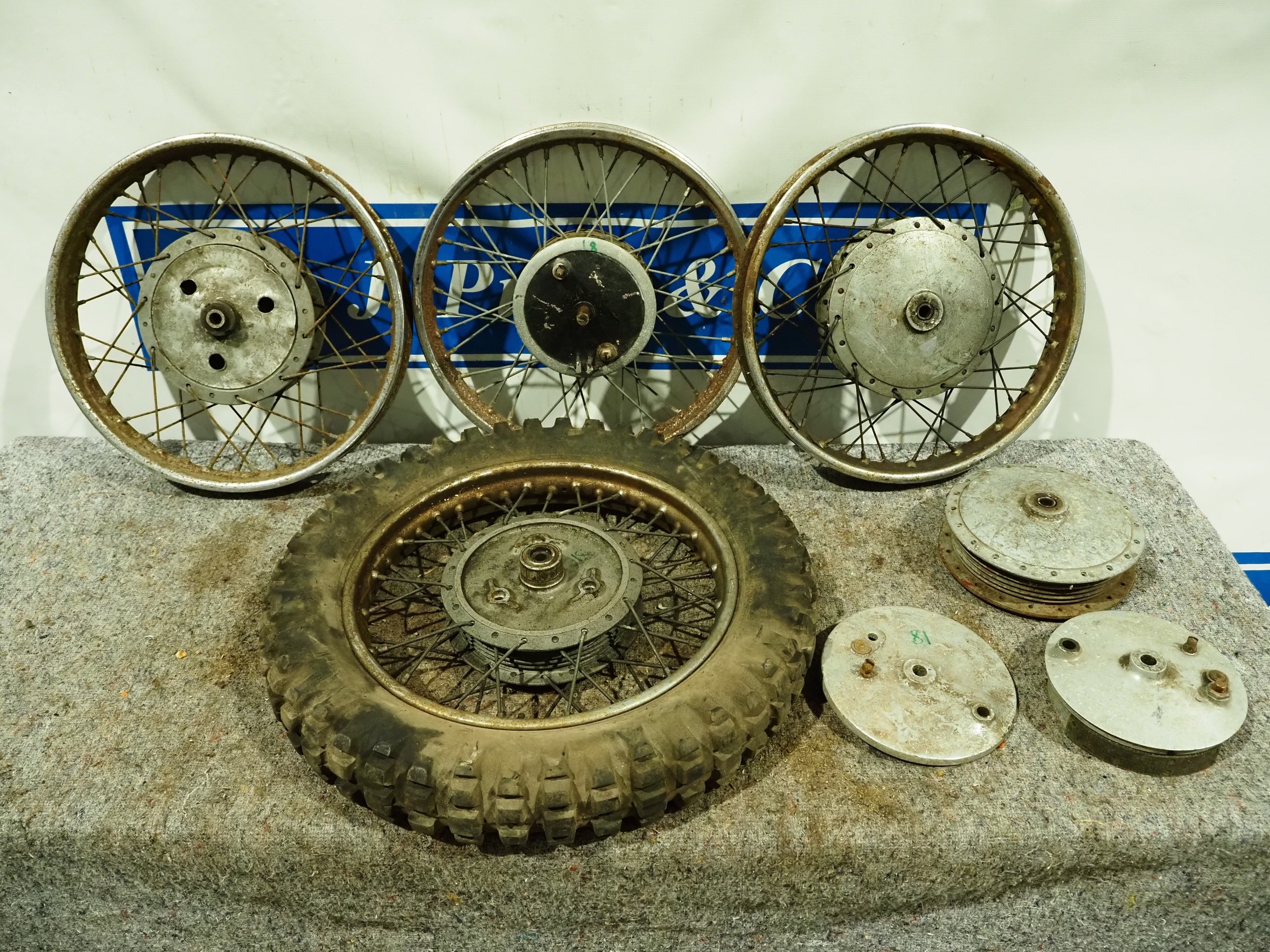 Various Norton and BSA rims inc hub