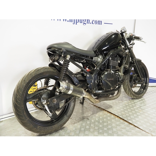 Kawasaki ER500 cafe racer motorcycle project. 2003. 498cc Last run and ...