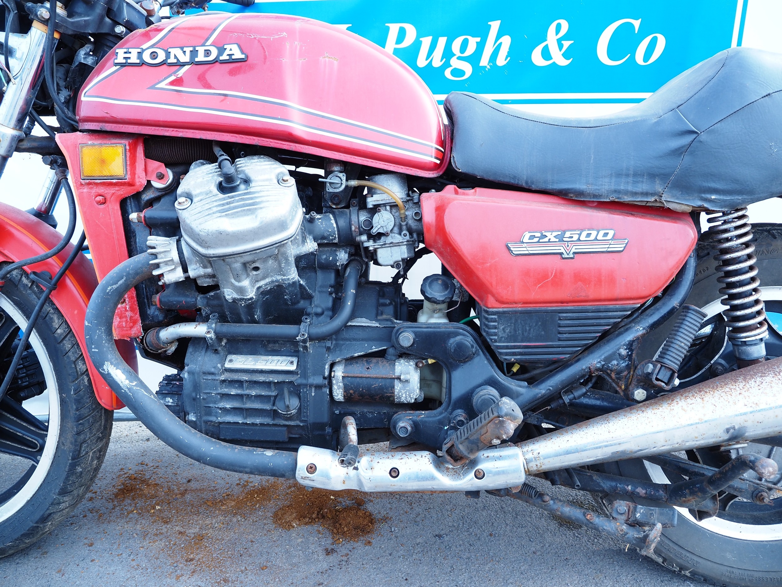 Honda CX500 motorcycle project. Frame No. PGOT 0001-44. Reg. GRF 92T
