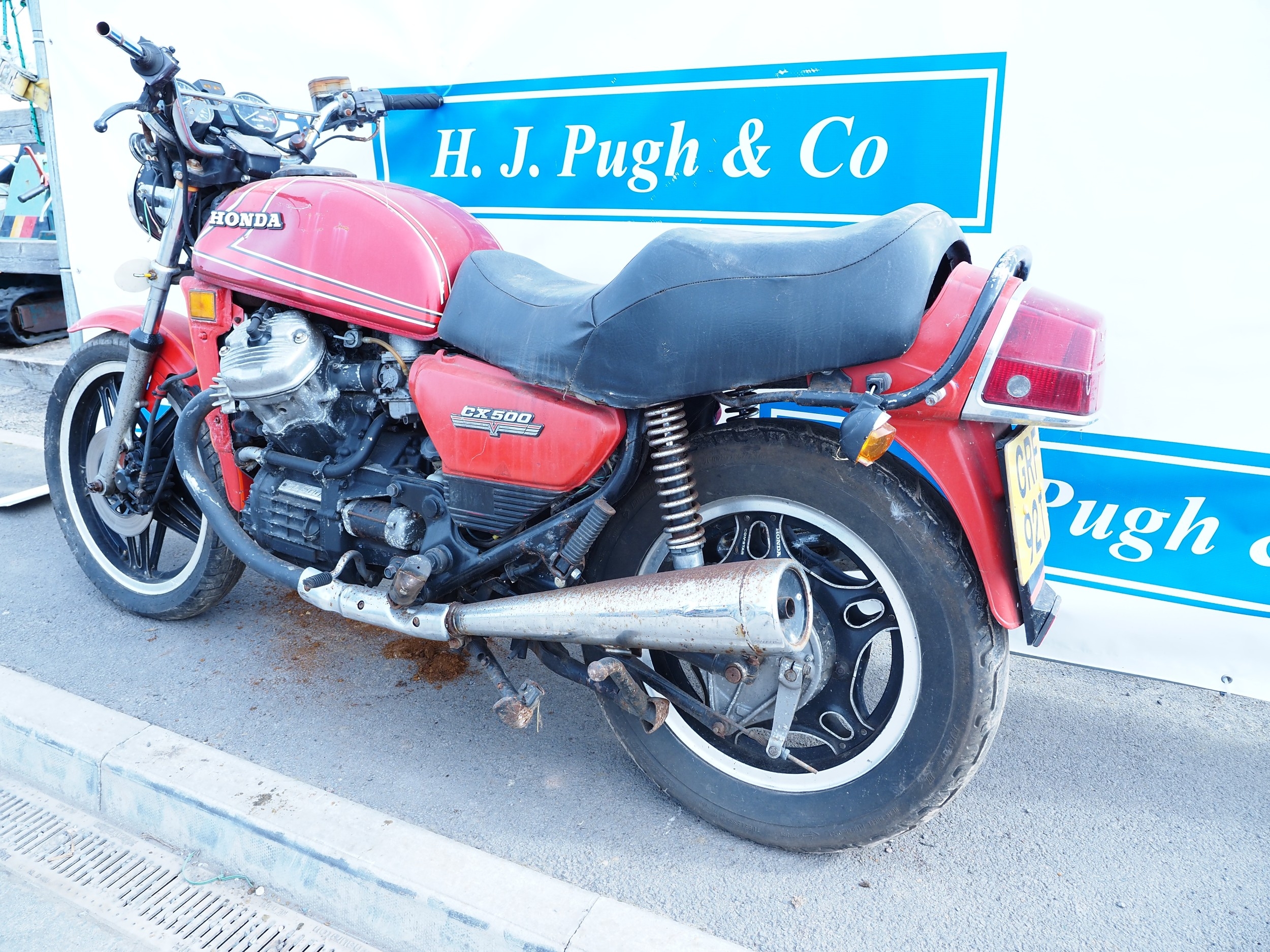 Honda CX500 motorcycle project. Frame No. PGOT 0001-44. Reg. GRF 92T