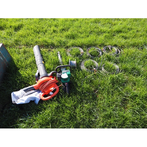 Wire rope, blower, etc.