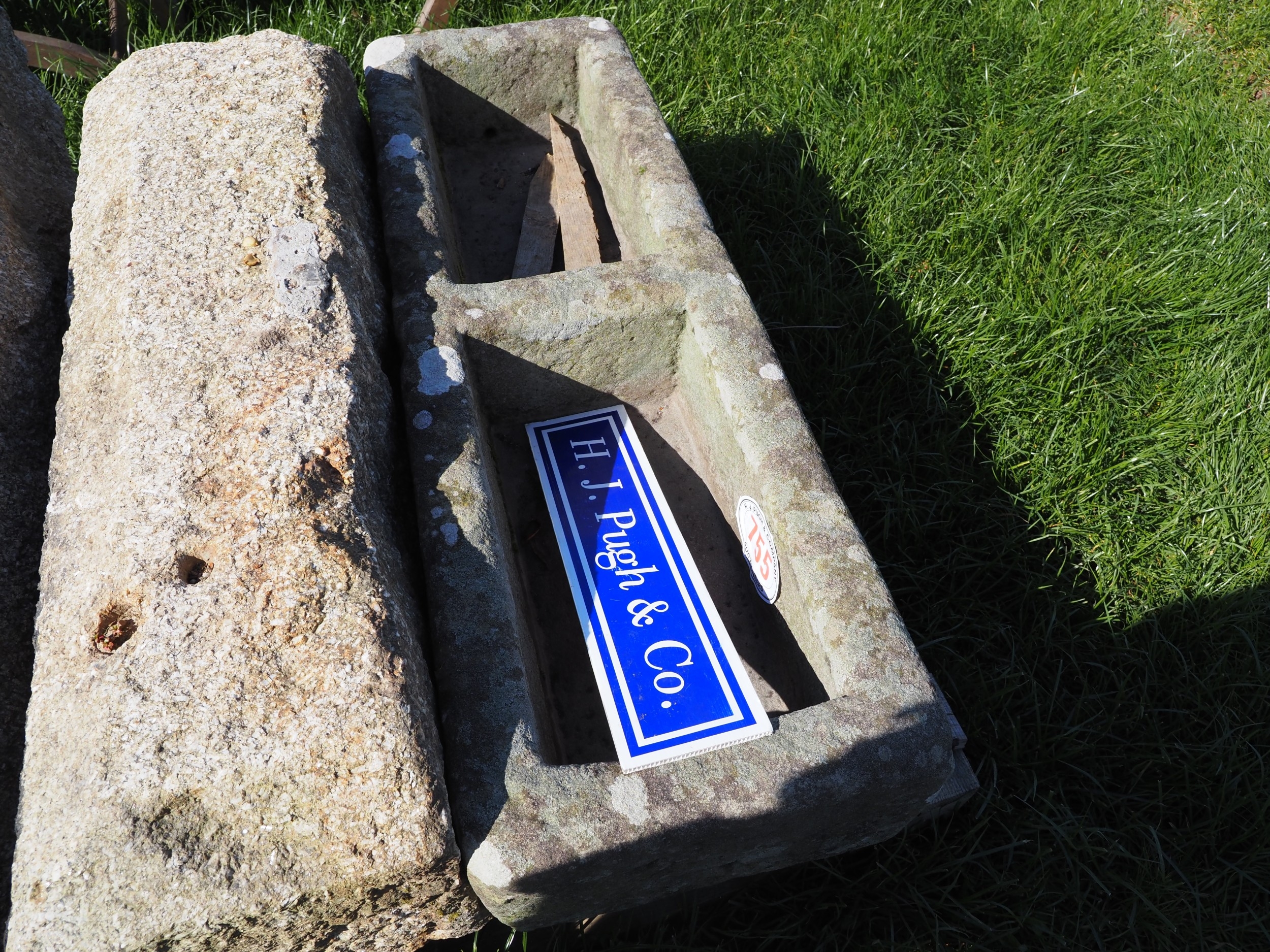 Twin stone trough 3½ x 1ft