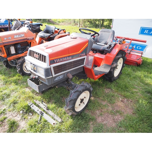 2013 - Yanmar F145D 4WD compact tractor with Yanmar RSA1205 tiller. Key in office