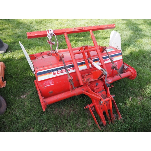 2013 - Yanmar F145D 4WD compact tractor with Yanmar RSA1205 tiller. Key in office