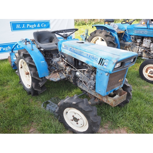 2032 - Iseki TX1410 4wd compact tractor with Iseki SR1100CO tiller. Key in office