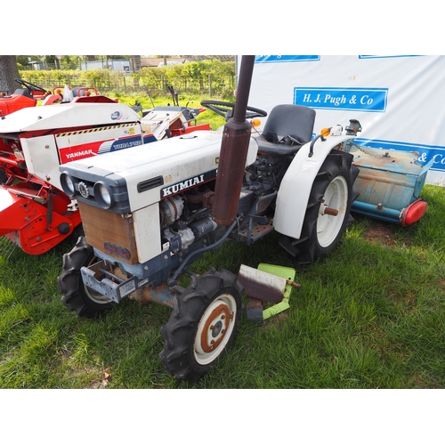2033 - Kumiai ST1540 4wd compact tractor with Satoh 12105 tiller. Key in office