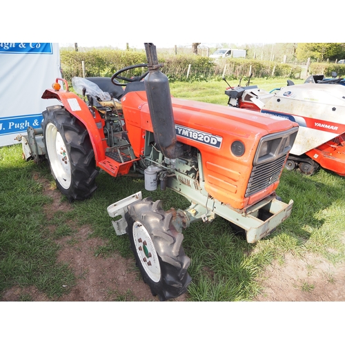2035 - Yanmar YM1820D 4wd compact tractor with RS1403 tiller. Key in office