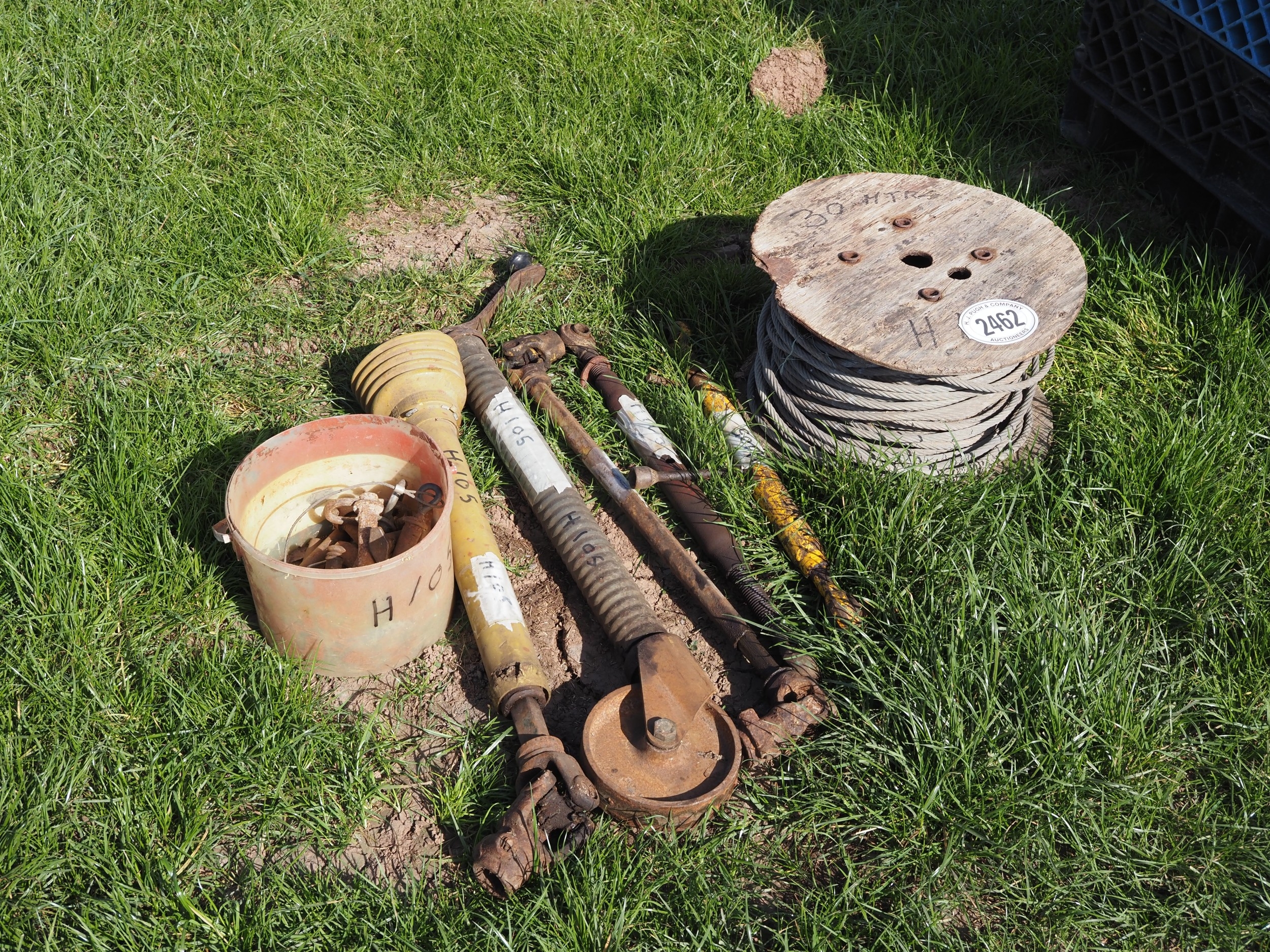 Wire cable, links, PTO shafts and pins