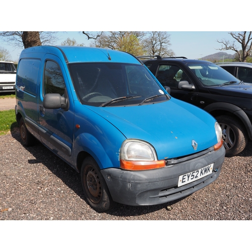 3025 - Renault Kangoo van. Reg. EY52 KMK. V5 and key in office