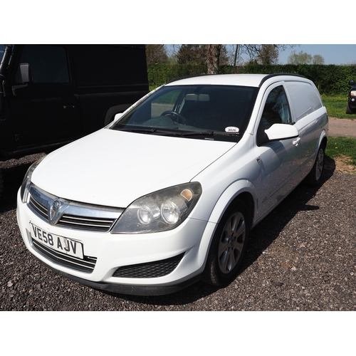 3026 - Vauxhall Astra van. Showing 71,022 miles. Reg. VE58 AJV. V5 and key in office