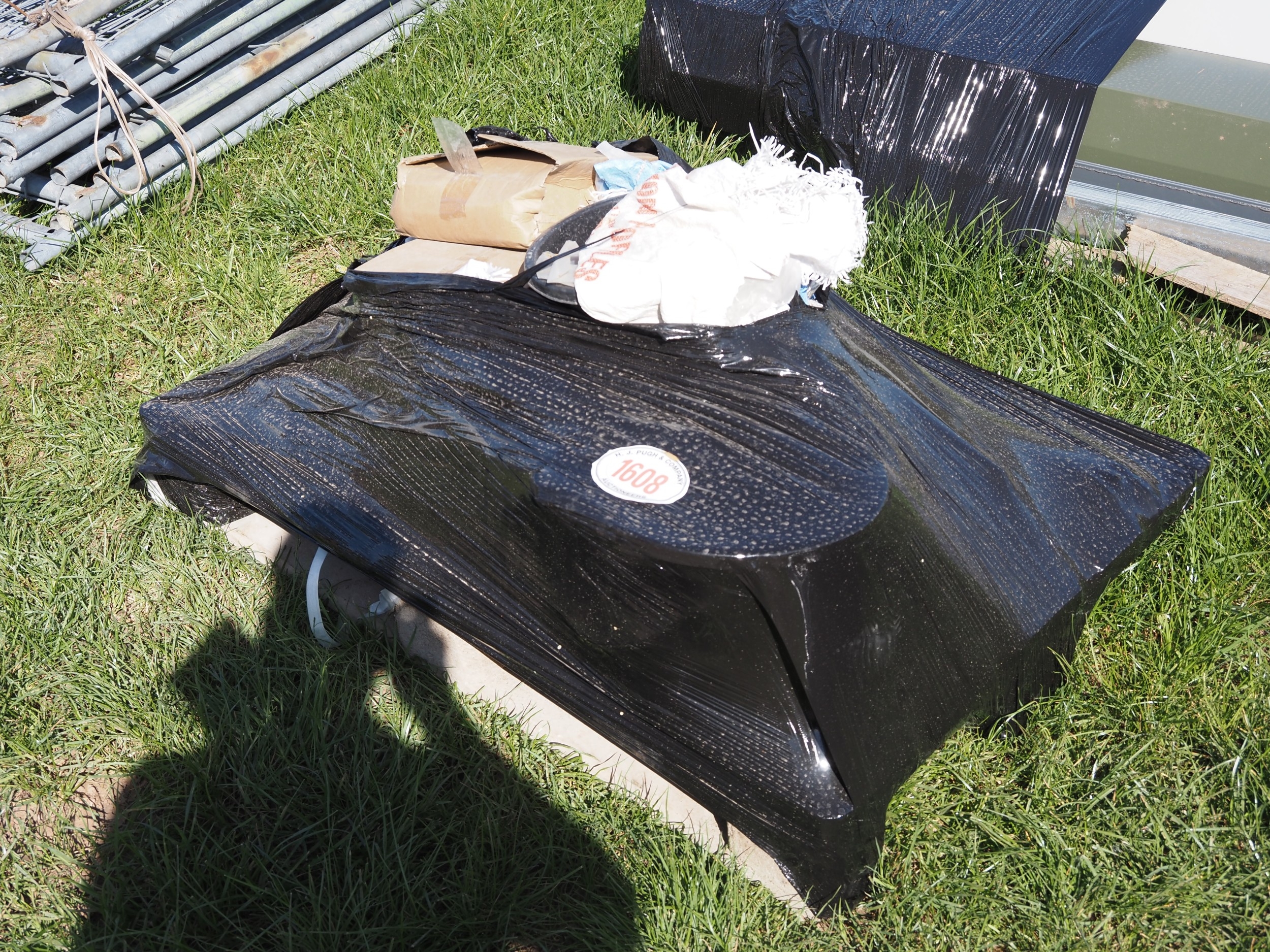 Pallet of threaded rods, washers, etc.