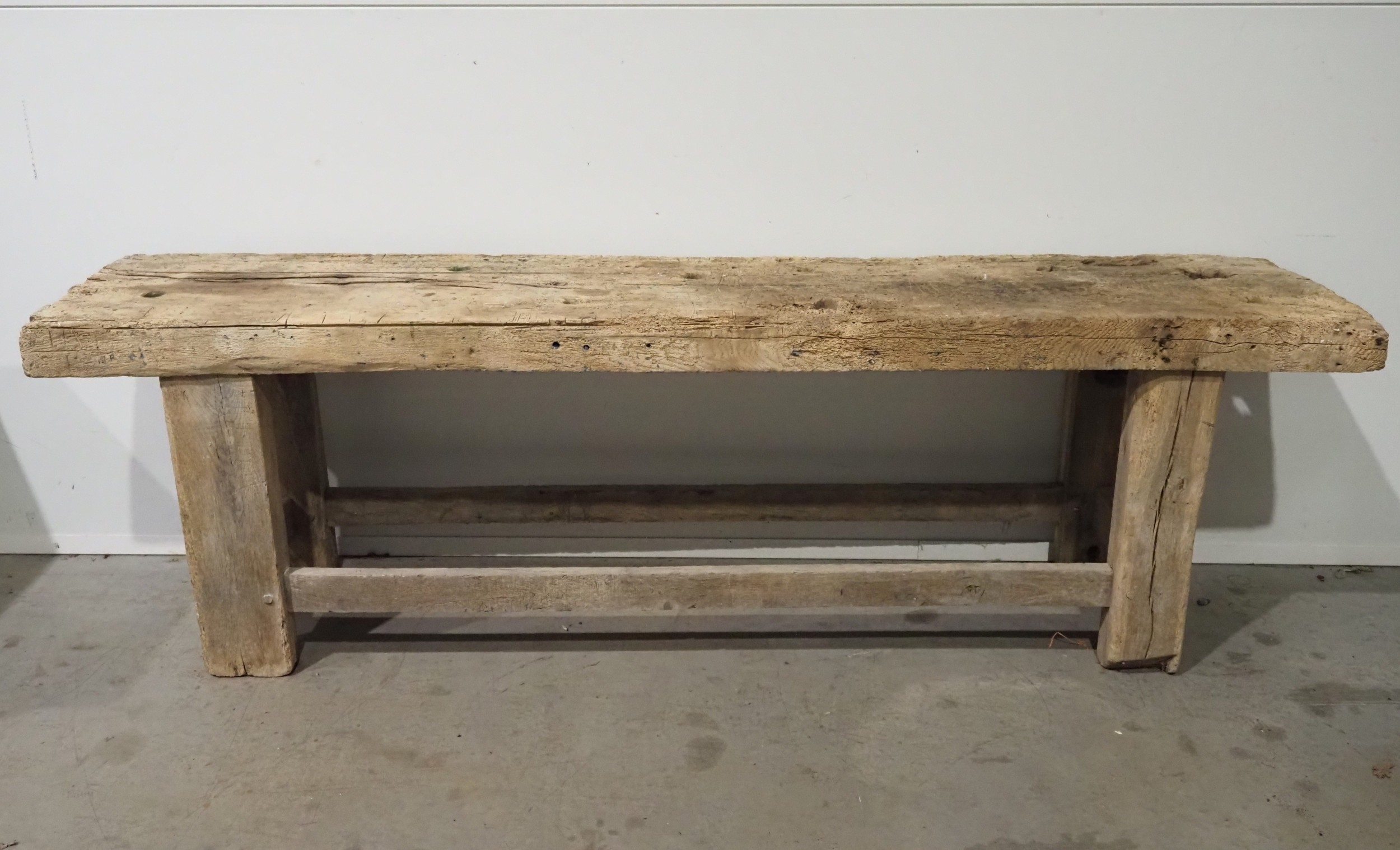 Antique industrial workbench/console table H28