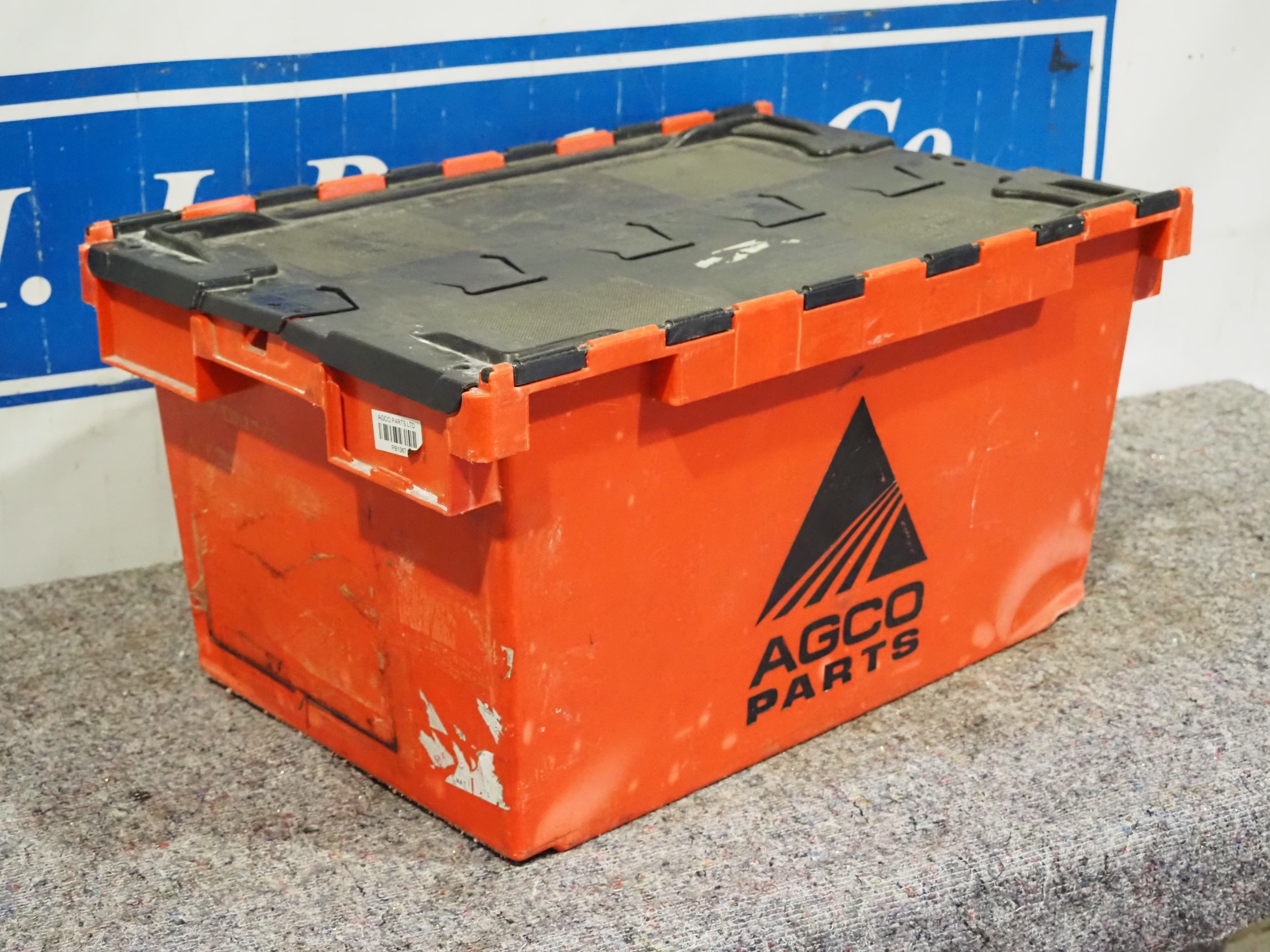 AGCO Massey Ferguson plastic crate, believed to be ex Banner Lane