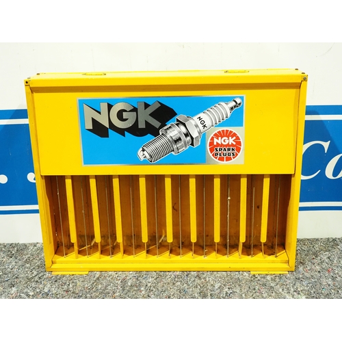 NGK spark plugs garage display rack