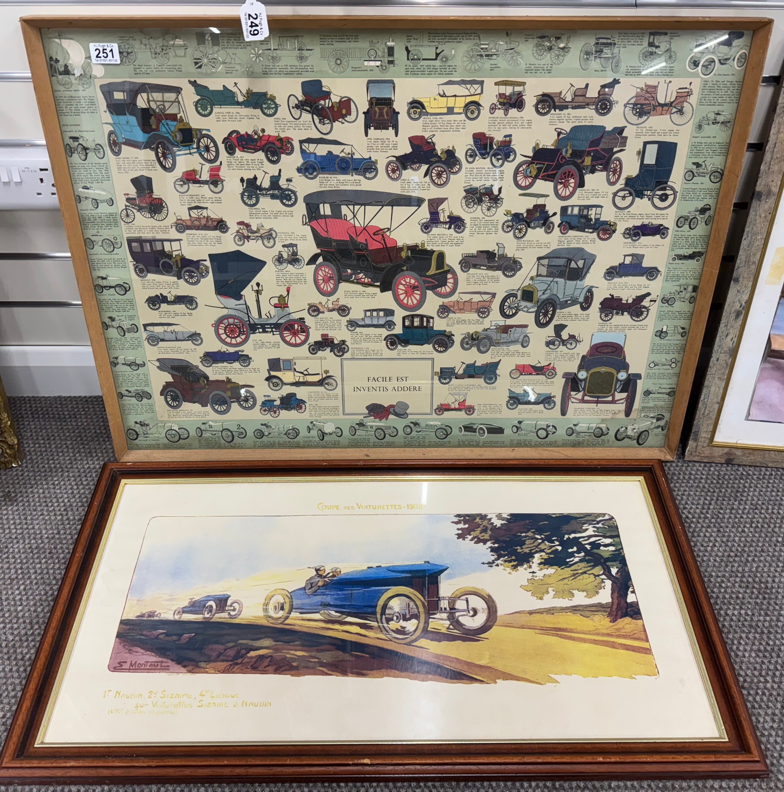 Framed vintage car prints - 2