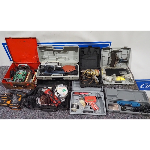 202 - Hitachi router, Bosch sander and other power tools, rivet gun, etc.
