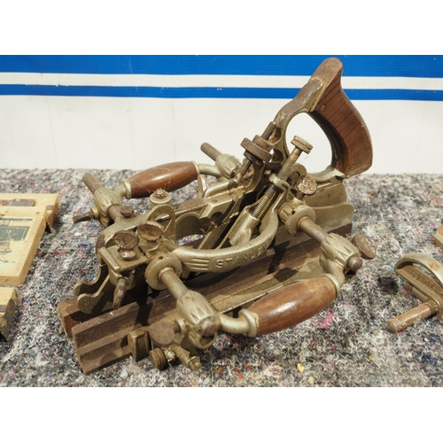 209 - Stanley No.55 combination plane with 4 sets of cutters