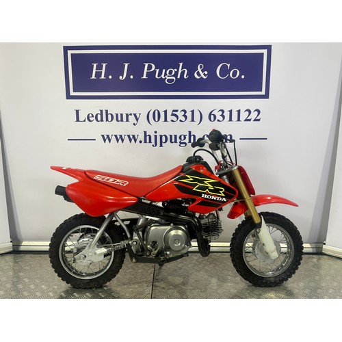 23 - Honda XR50R childs motocross bike. 2000. 50cc
Frame No. JH2AE0303YK006481
Engine No. AE03E-5006765
E... 
