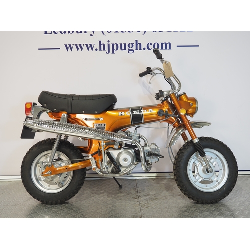 11 - Honda CT70 trails bike. 1970. 72cc
Frame No. CT70-209156
Engine No. CT70E209020
Engine turns over wi... 