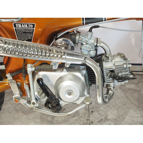11 - Honda CT70 trails bike. 1970. 72cc
Frame No. CT70-209156
Engine No. CT70E209020
Engine turns over wi... 
