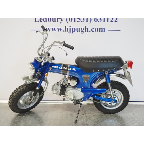 12 - Honda CT70 trails bike. 1971. 72cc
Frame No. CT70-285216
Engine No. CT70E285000
Engine turns over wi... 