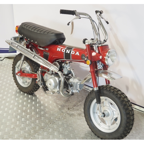 13 - Honda CT70 trails bike. 1970. 72cc
Frame No. CT70-216528
Engine No. CT70E216328
Engine turns over wi... 