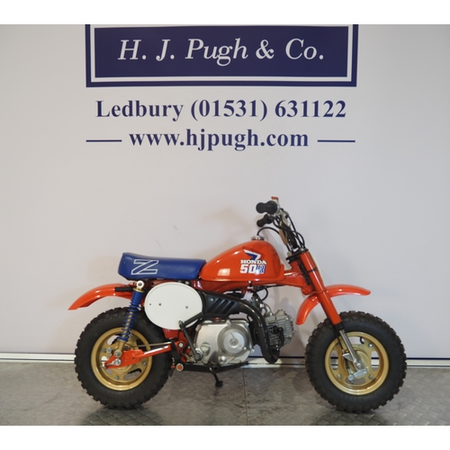 19 - Honda Z50R monkey bike. 1986. 50cc
Frame No. AB0204GS709306
Engine No. AB02E-5709235
Has not been ru... 