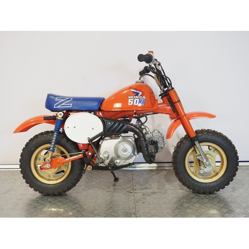 19 - Honda Z50R monkey bike. 1986. 50cc
Frame No. AB0204GS709306
Engine No. AB02E-5709235
Has not been ru... 