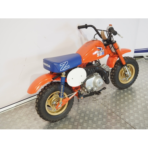 19 - Honda Z50R monkey bike. 1986. 50cc
Frame No. AB0204GS709306
Engine No. AB02E-5709235
Has not been ru... 