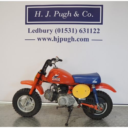 18 - Honda Z50R 'Blaze Red' monkey bike. 1985. 50cc
Frame No. AB0208FS604198
Engine No. AB02E-5604185
Has... 