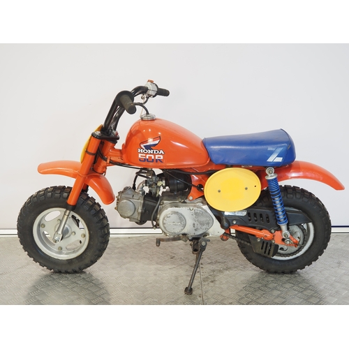 18 - Honda Z50R 'Blaze Red' monkey bike. 1985. 50cc
Frame No. AB0208FS604198
Engine No. AB02E-5604185
Has... 