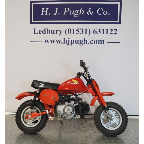 22 - Honda Z50R monkey bike. 50cc
Engine No. AB02E-5110966
Cracked engine case. 
Engine turns over with c... 