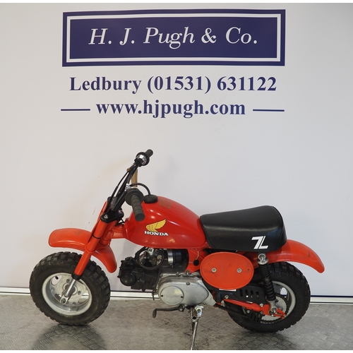 22 - Honda Z50R monkey bike. 50cc
Engine No. AB02E-5110966
Cracked engine case. 
Engine turns over with c... 