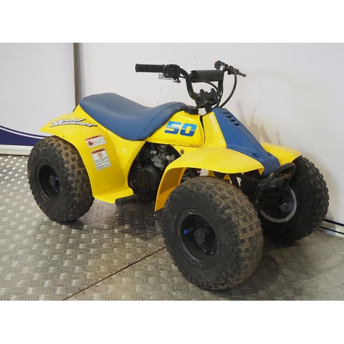 34 - Suzuki LT50 quad runner. 
Frame No. KM4AA11AK1102067
Runs and rides.
Runs and rides but has been par... 